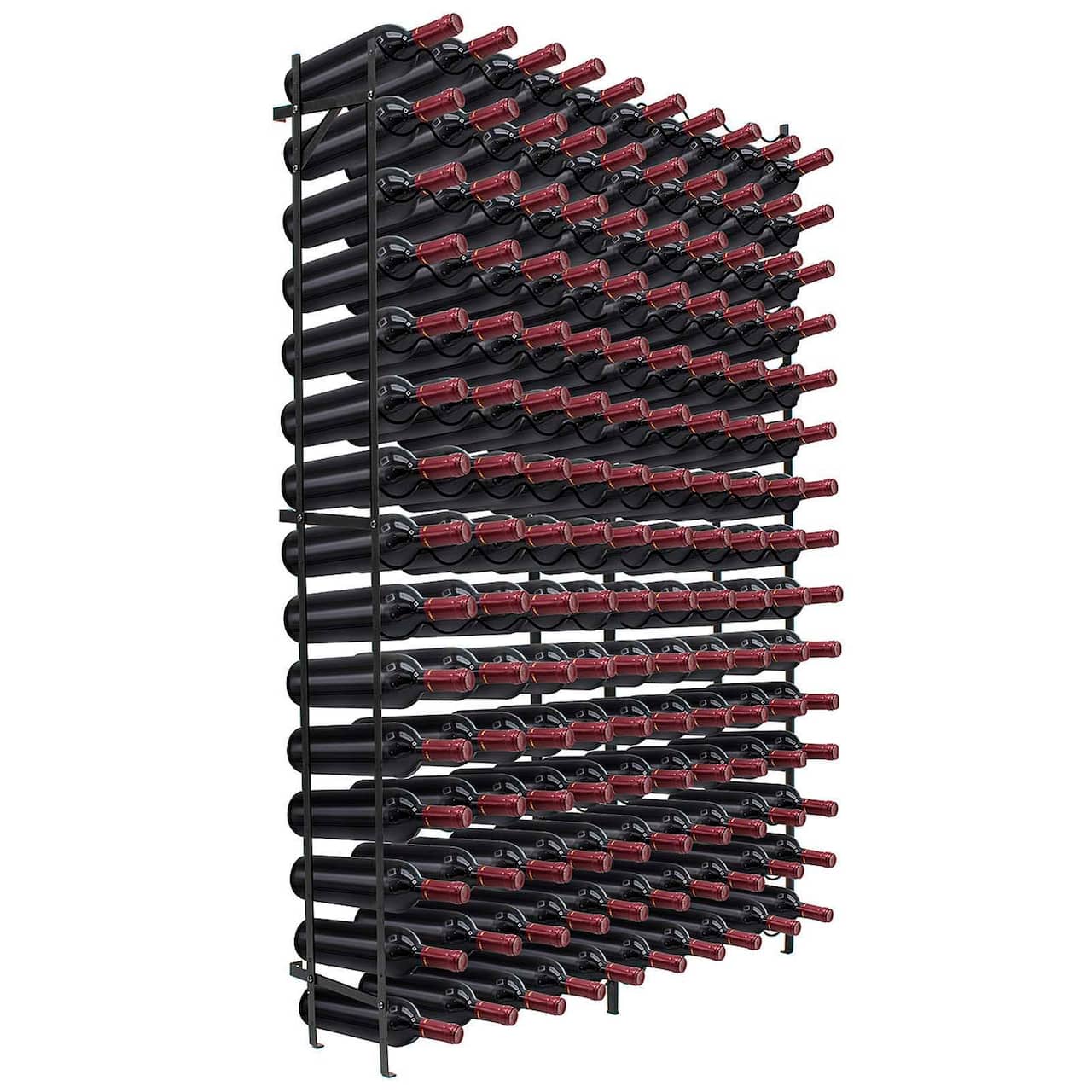 Sorbus Black 150-Bottle Freestanding Metal Wine Rack